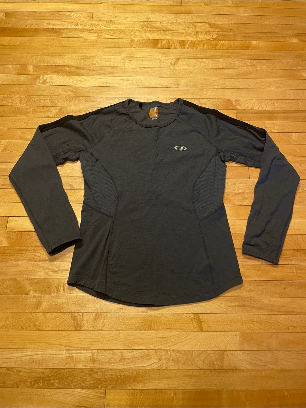 Icebreaker GT 200 long sleeve warmer top size S sleeve strip back zip pocket EUC